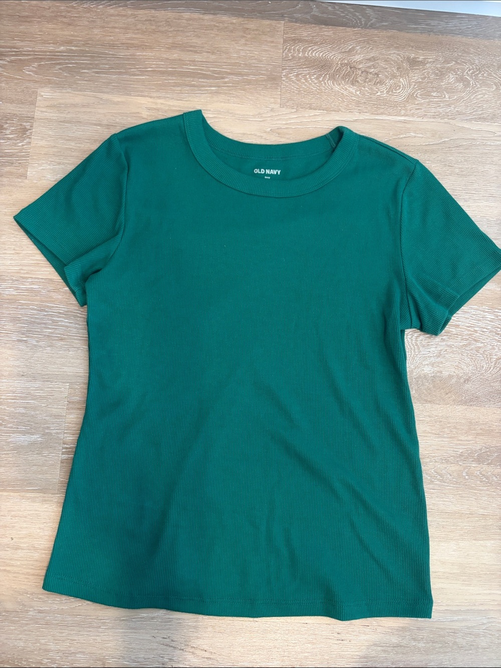 NWOT Old Navy Women's Dark Green Ribbed Short Sleeve Tee